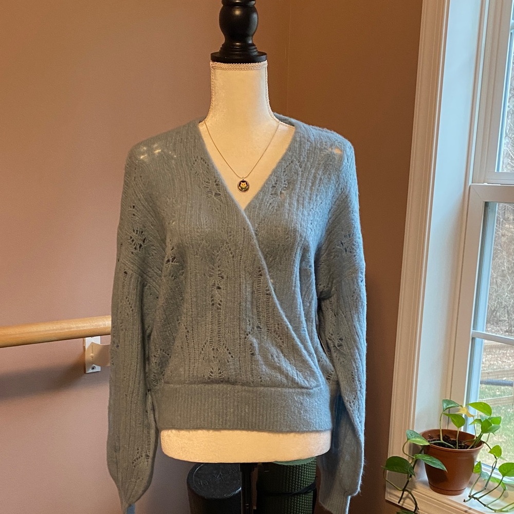 Joie Light wrap pointelle sweater M